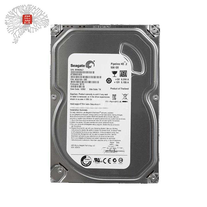 هارد اینترنال سیگیت مدل Pipeline HD2 ST3500312CS ظرفیت 500 گیگابایت Seagate Pipeline HD ST3500312CS 500GB 8MB Cache Internal Hard Drive